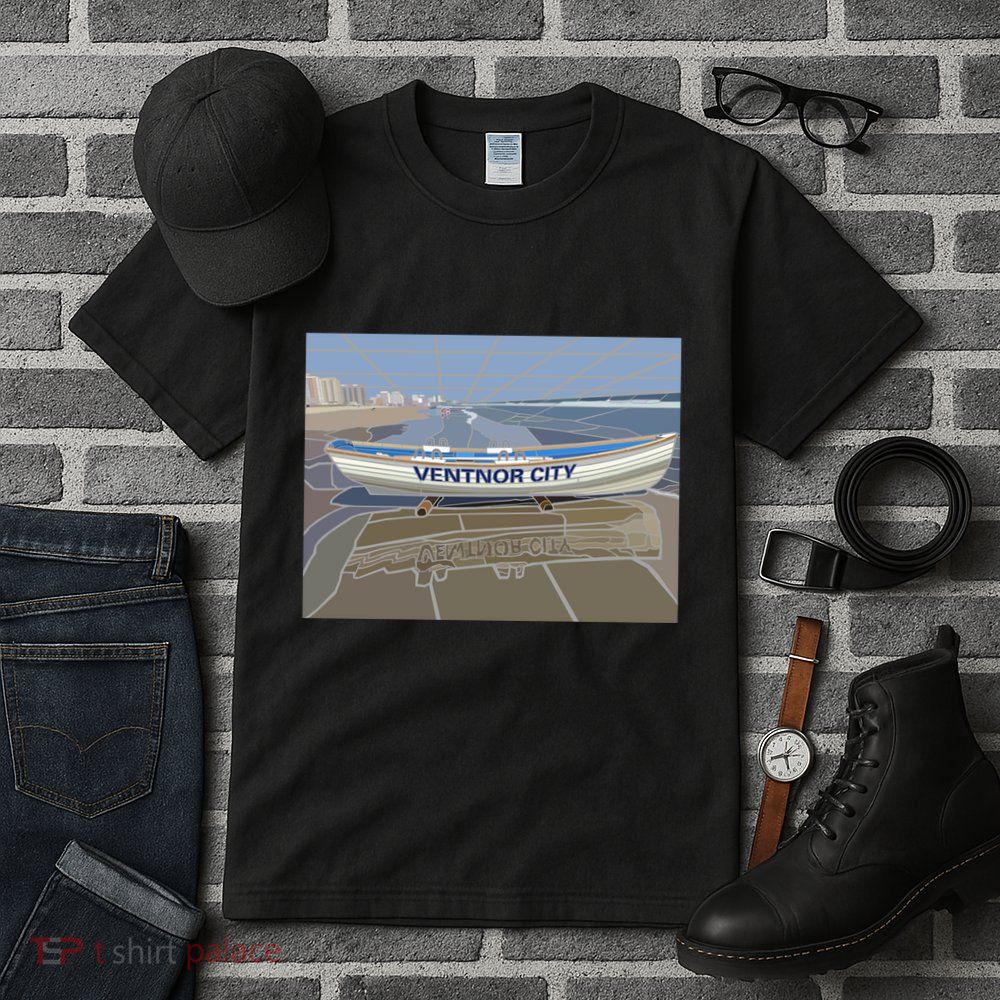 Ventnor City Beach Vista Scene Long Tall T-Shirt