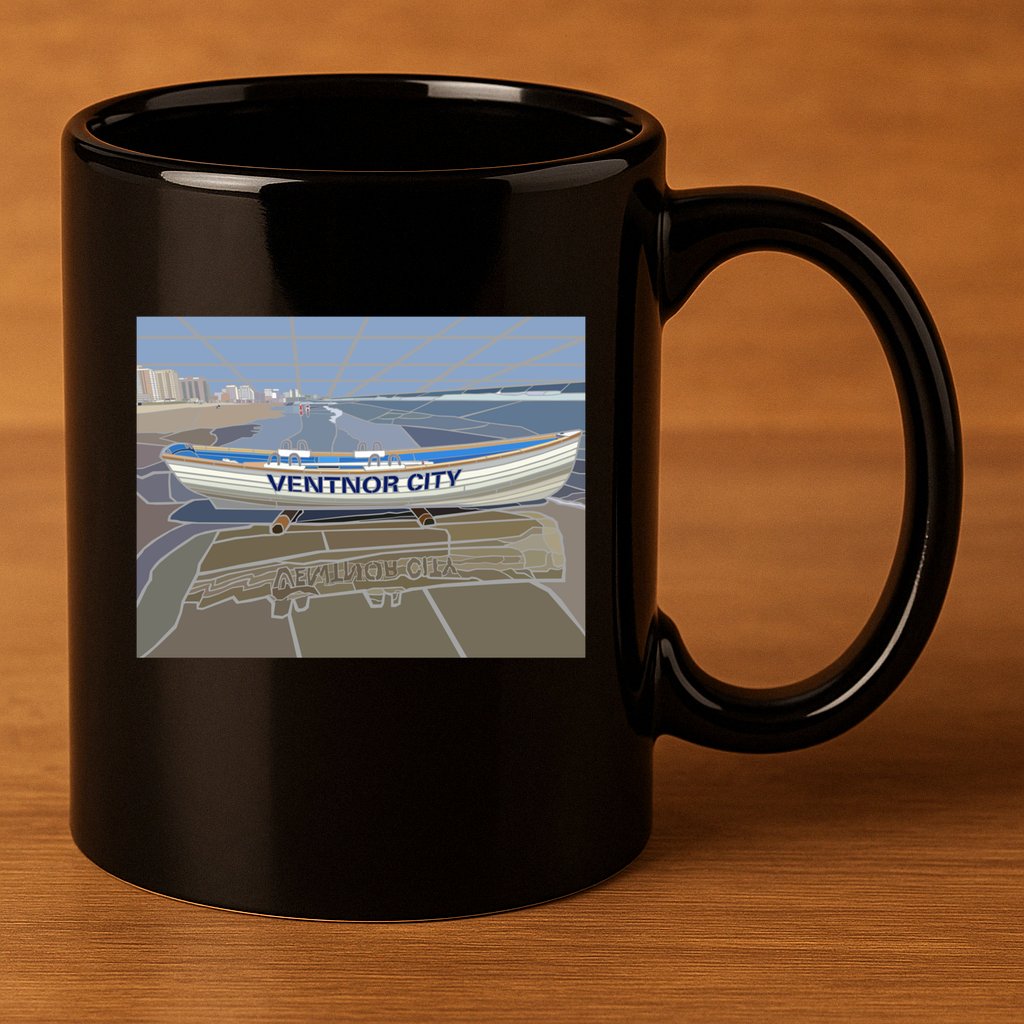Ventnor City Beach Vista Scene Long 11oz C Handle Ceramic Mug