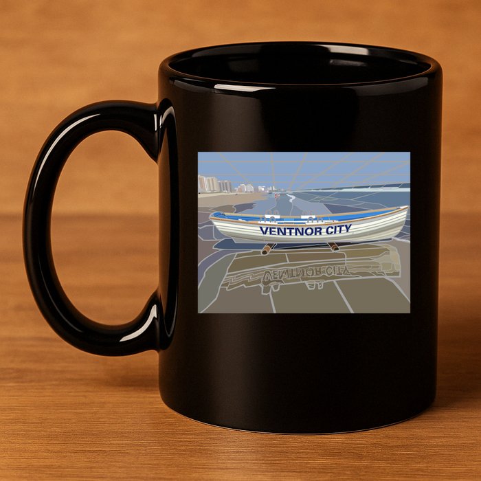 Ventnor City Beach Vista Scene Long 11oz C Handle Ceramic Mug