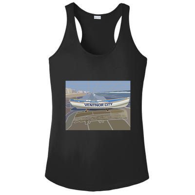 Ventnor City Beach Vista Scene Long Ladies PosiCharge Competitor Racerback Tank