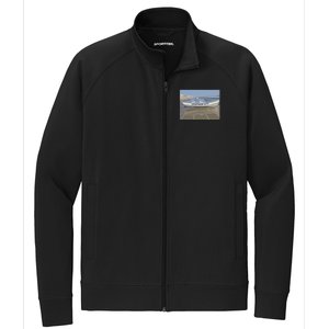 Ventnor City Beach Vista Scene Long Stretch Full-Zip Cadet Jacket