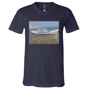 Ventnor City Beach Vista Scene Long V-Neck T-Shirt