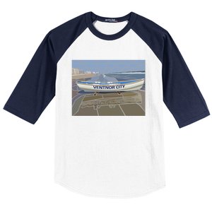 Ventnor City Beach Vista Scene Long Baseball Sleeve Shirt