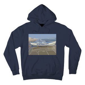 Ventnor City Beach Vista Scene Long Tall Hoodie