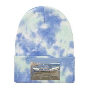 Ventnor City Beach Vista Scene Long Tie Dye 12in Knit Beanie