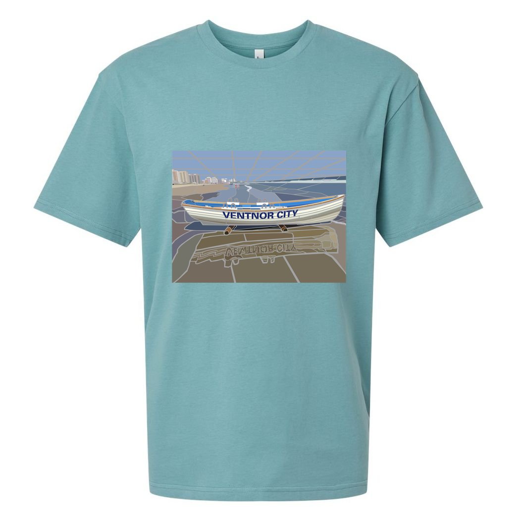 Ventnor City Beach Vista Scene Long Sueded Cloud Jersey T-Shirt