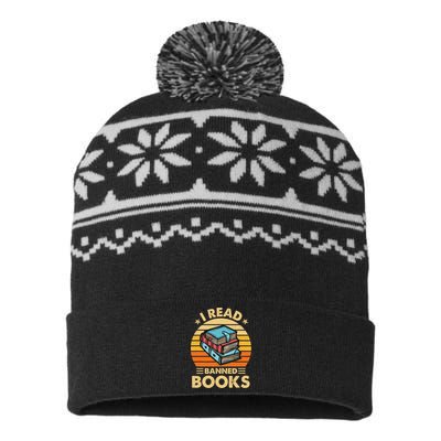 Vintage Censorship Book Reading Nerd I Read Banned Books USA-Made Snowflake Beanie