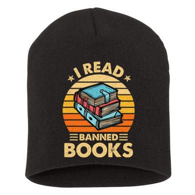 Vintage Censorship Book Reading Nerd I Read Banned Books Short Acrylic Beanie