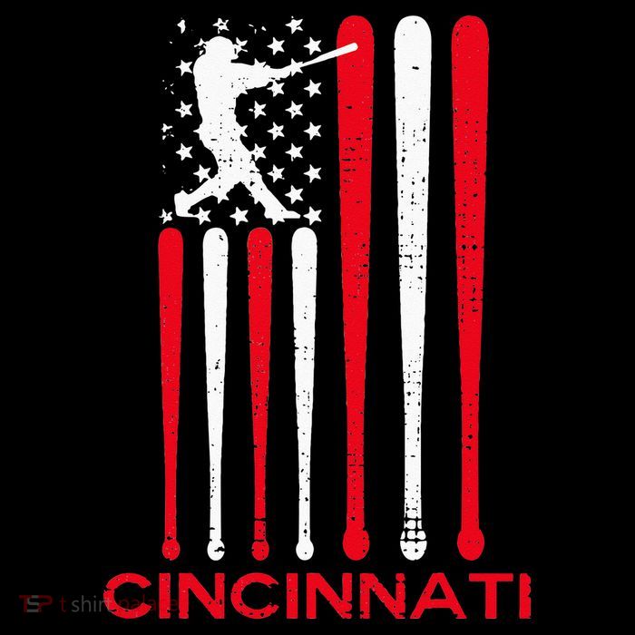 Vintage Cincinnati Baseball Soul American US Flag T-Shirt