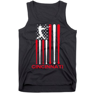 Vintage Cincinnati Baseball Soul American US Flag Tank Top