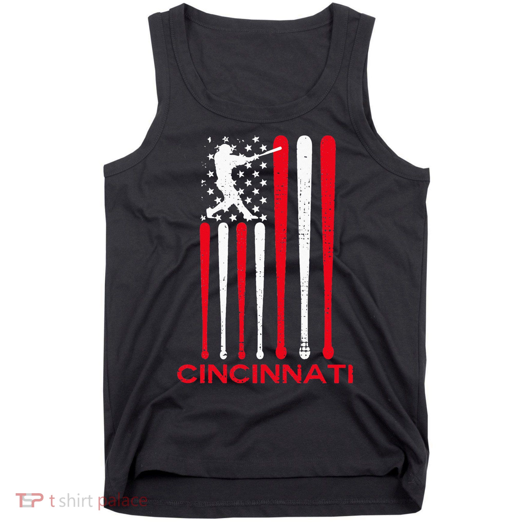 Vintage Cincinnati Baseball Soul American US Flag Tank Top