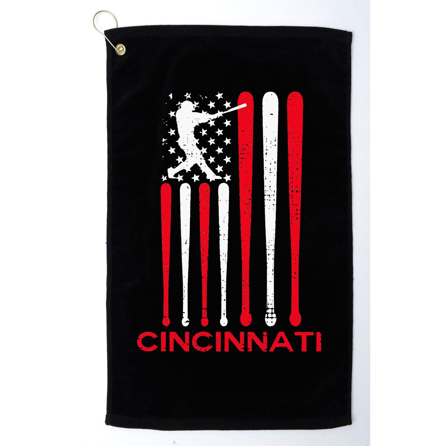 Vintage Cincinnati Baseball Soul American US Flag Golf Towel