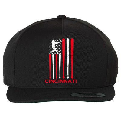 Vintage Cincinnati Baseball Soul American US Flag Wool Snapback Cap