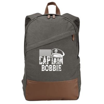 Vintage Captain Bobbie Personalized Boating Captain Gift Cotton Canvas Backpack