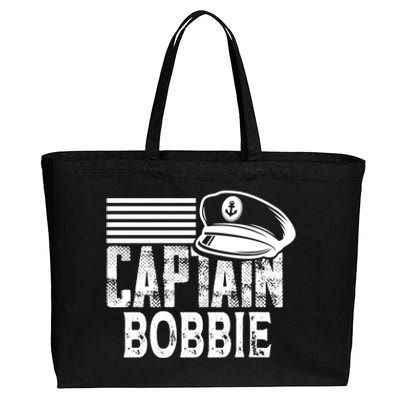 Vintage Captain Bobbie Personalized Boating Captain Gift Cotton Canvas Jumbo Tote