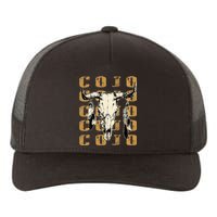 Vintage C.O.J.O Bull Skull Flowers Music Outlaws 80s 90s Yupoong Adult 5-Panel Trucker Hat