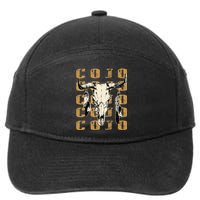 Vintage C.O.J.O Bull Skull Flowers Music Outlaws 80s 90s 7-Panel Snapback Hat