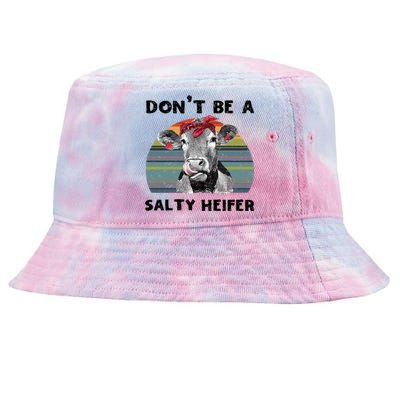 Vintage Cow Bandana Don't Be A Salty Heifer Western Farmer Gift Tie-Dyed Bucket Hat