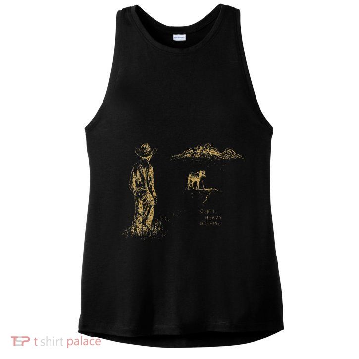 Vintage Cowboy Boots Classic Horseback Lyrics Music Dreams Ladies PosiCharge Tri-Blend Wicking Tank