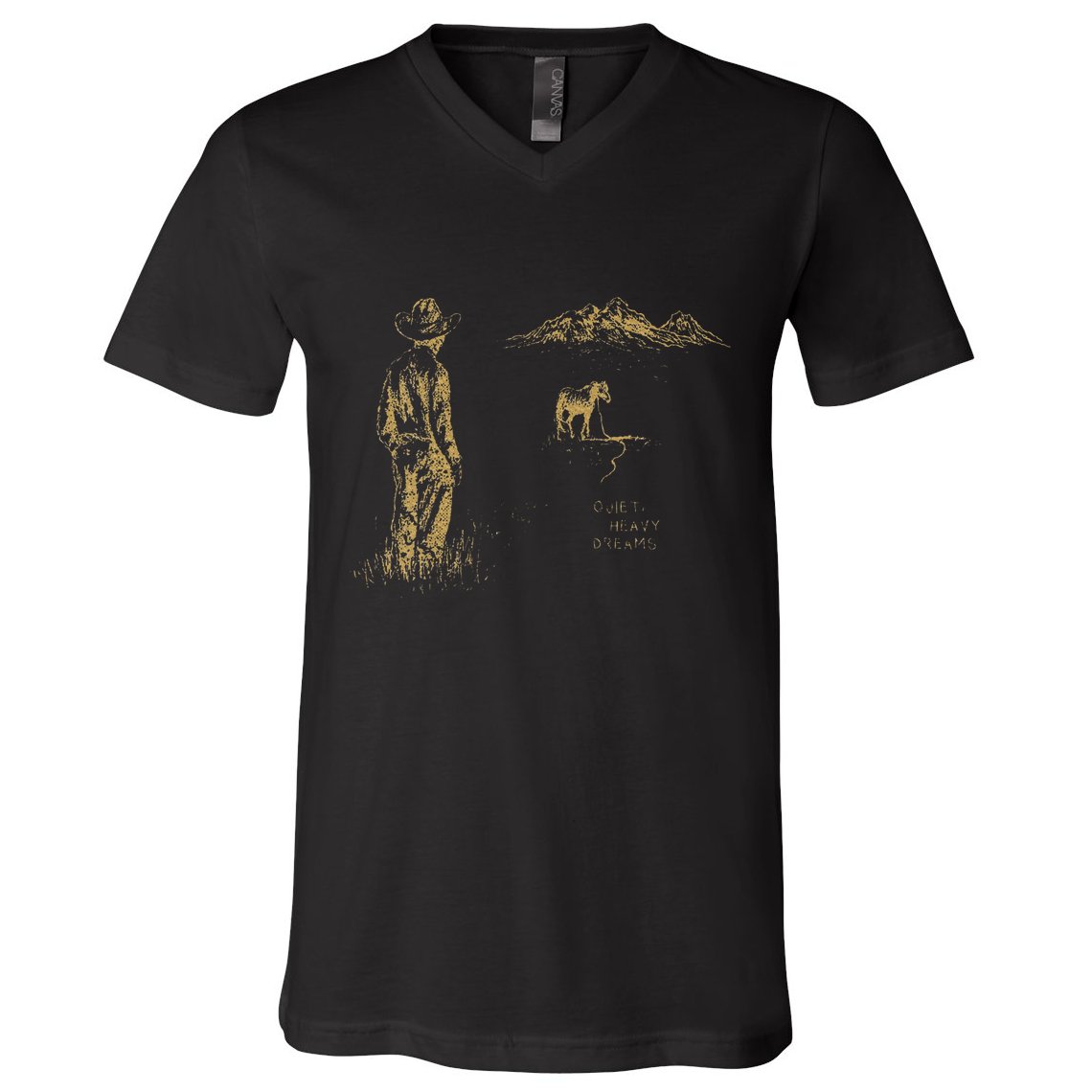 Vintage Cowboy Boots Classic Horseback Lyrics Music Dreams V-Neck T-Shirt
