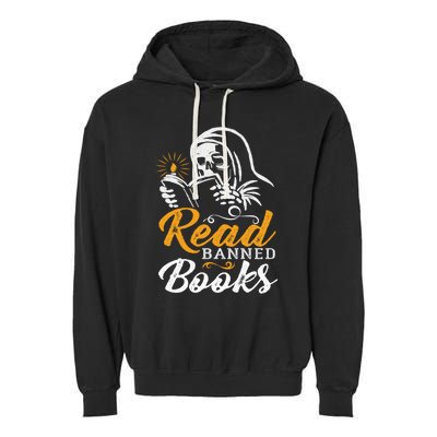 Vintage Censorship Book Reading Nerd I Read Banned Books Funny Gift Garment-Dyed Fleece Hoodie