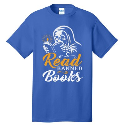 Vintage Censorship Book Reading Nerd I Read Banned Books Funny Gift Tall T-Shirt