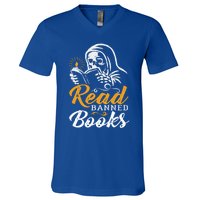 Vintage Censorship Book Reading Nerd I Read Banned Books Funny Gift V-Neck T-Shirt