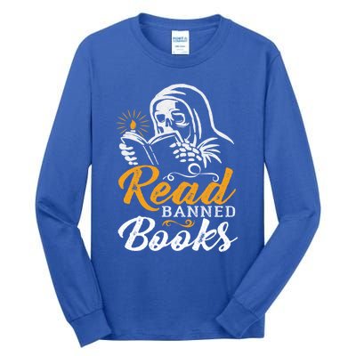 Vintage Censorship Book Reading Nerd I Read Banned Books Funny Gift Tall Long Sleeve T-Shirt