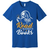 Vintage Censorship Book Reading Nerd I Read Banned Books Funny Gift Premium T-Shirt