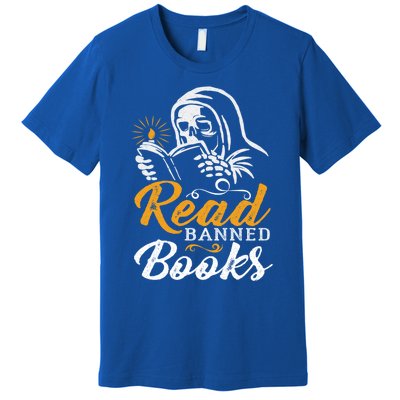 Vintage Censorship Book Reading Nerd I Read Banned Books Funny Gift Premium T-Shirt