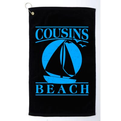Vintage Cousin Beach Sail Boat Golf Towel