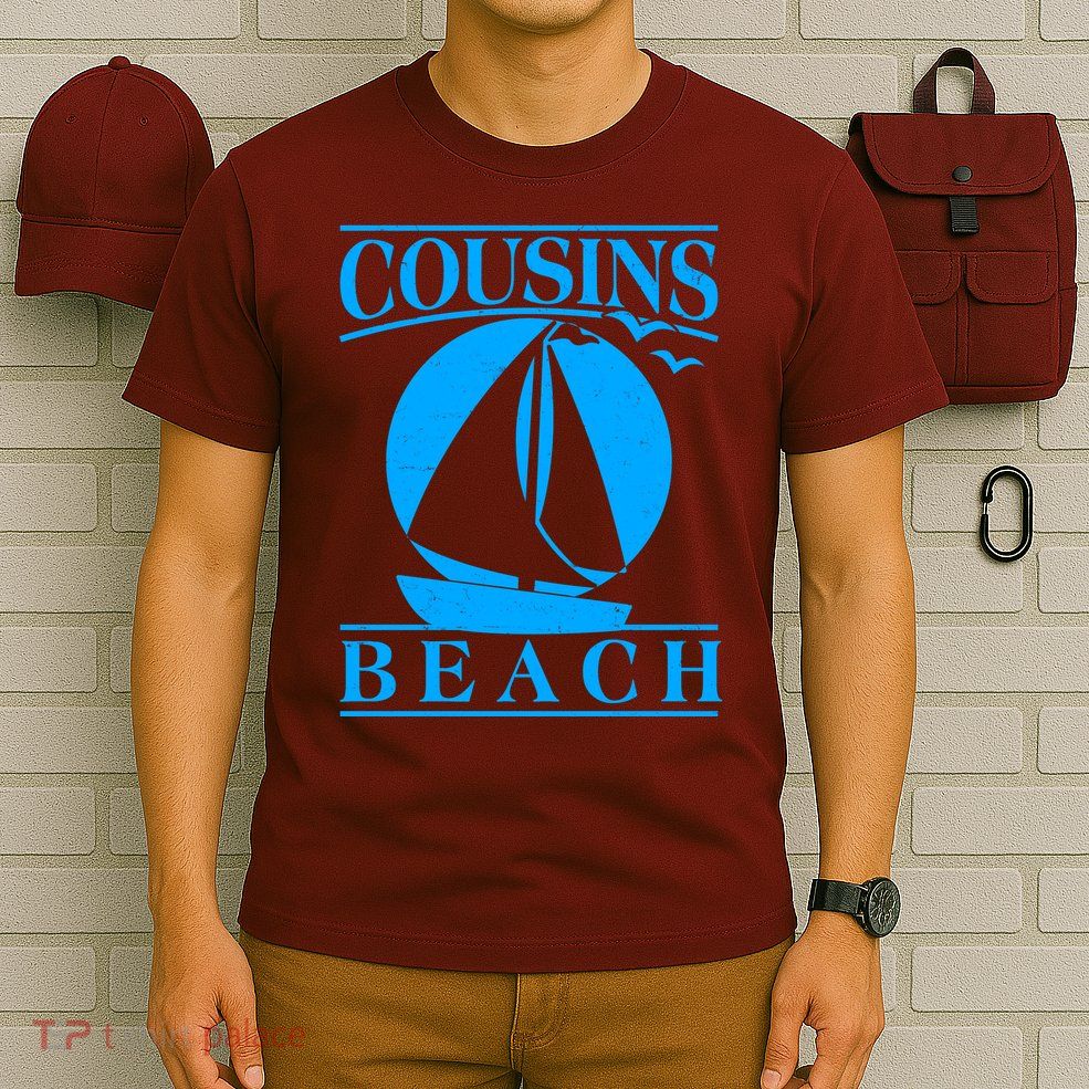 Vintage Cousin Beach Sail Boat T-Shirt