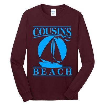 Vintage Cousin Beach Sail Boat Tall Long Sleeve T-Shirt