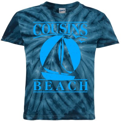 Vintage Cousin Beach Sail Boat Kids Tie-Dye T-Shirt