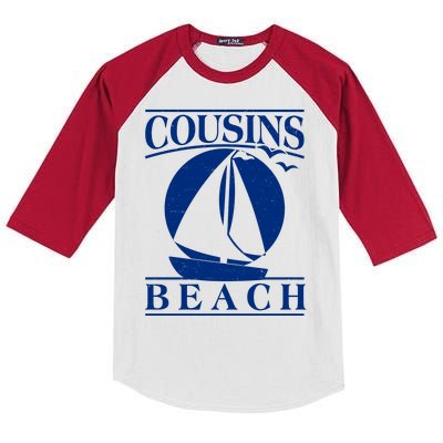 Vintage Cousin Beach Sail Boat Kids Colorblock Raglan Jersey