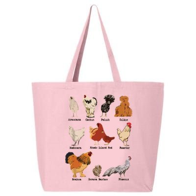 Vintage Chicken Breeds Farm Animals Day Support Local Farmer 25L Jumbo Tote
