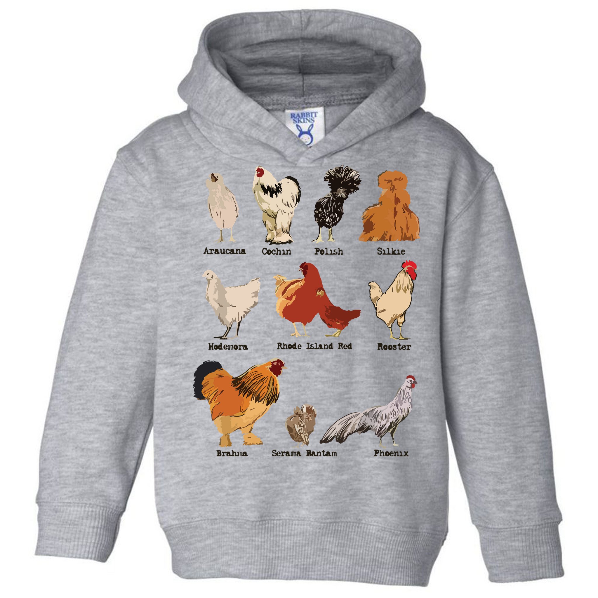 Vintage Chicken Breeds Farm Animals Day Support Local Farmer Toddler Hoodie