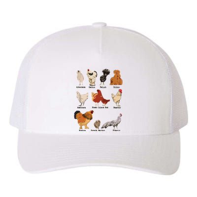 Vintage Chicken Breeds Farm Animals Day Support Local Farmer Yupoong Adult 5-Panel Trucker Hat