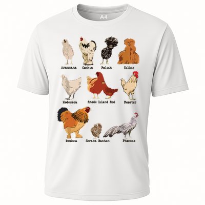 Vintage Chicken Breeds Farm Animals Day Support Local Farmer Performance Shirt