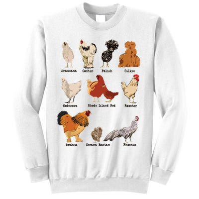 Vintage Chicken Breeds Farm Animals Day Support Local Farmer Sweatshirt