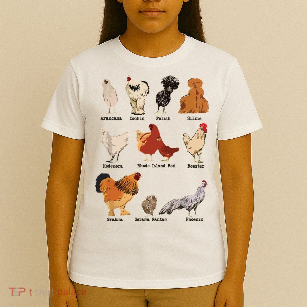 Vintage Chicken Breeds Farm Animals Day Support Local Farmer T-Shirt