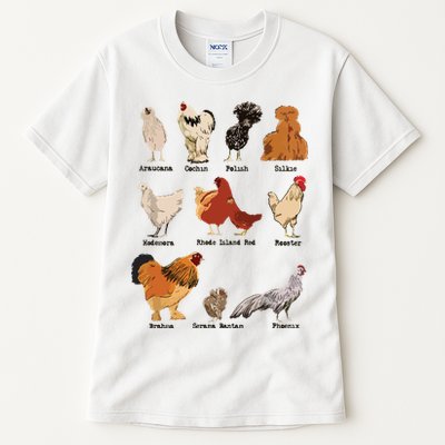 Vintage Chicken Breeds Farm Animals Day Support Local Farmer Tall T-Shirt