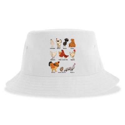 Vintage Chicken Breeds Farm Animals Day Support Local Farmer Sustainable Bucket Hat