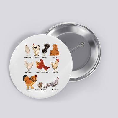 Vintage Chicken Breeds Farm Animals Day Support Local Farmer Button