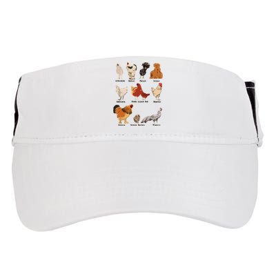 Vintage Chicken Breeds Farm Animals Day Support Local Farmer Adult Drive Performance Visor