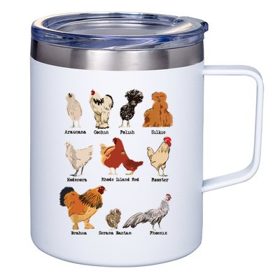 Vintage Chicken Breeds Farm Animals Day Support Local Farmer 12oz Stainless Steel Coffee Mug