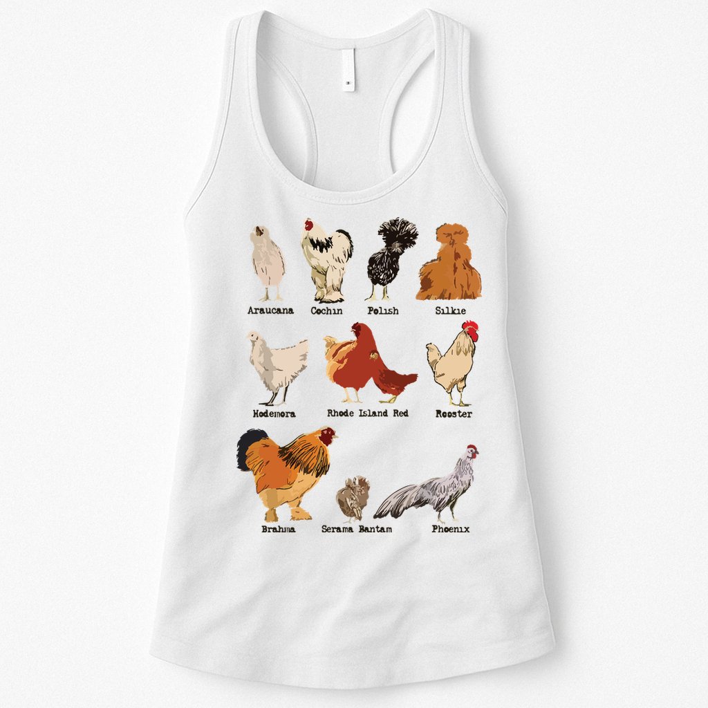 Vintage Chicken Breeds Farm Animals Day Support Local Farmer Womens Tank Top