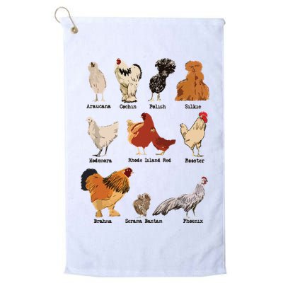 Vintage Chicken Breeds Farm Animals Day Support Local Farmer Golf Towel