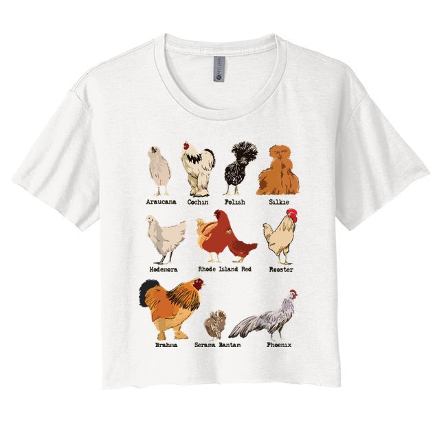 Vintage Chicken Breeds Farm Animals Day Support Local Farmer Crop Top