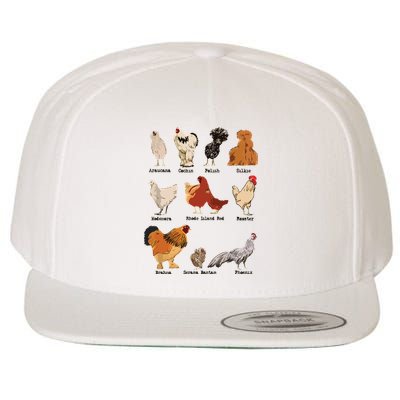 Vintage Chicken Breeds Farm Animals Day Support Local Farmer Wool Snapback Cap